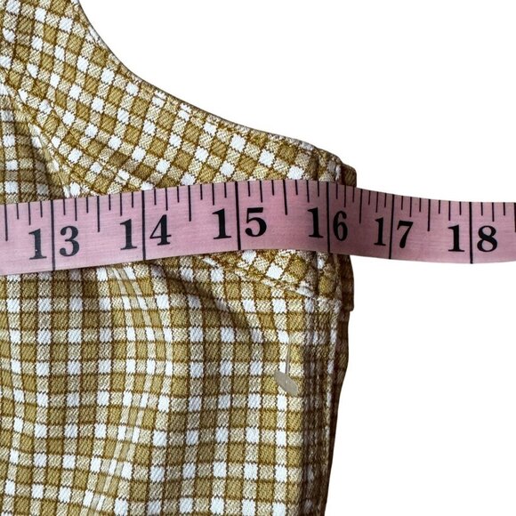 Madewell Denim Supercrop Tank Top Mini Check Plaid Cotton & Tencel Size 4 NWOT - Picture 7 of 10